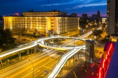 Okrągła kładka dla pieszych.
Źródło - Archiwum Urzędu Miasta Rzeszowa - fot. Tadeusz Poźniak.