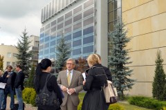 Prof. Jerzy Posłuszny z rzeszowskimi dziennikarzami